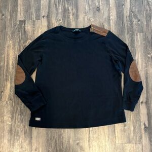 Ralph Lauren Black Long Sleeve Shirt with Brown Accents